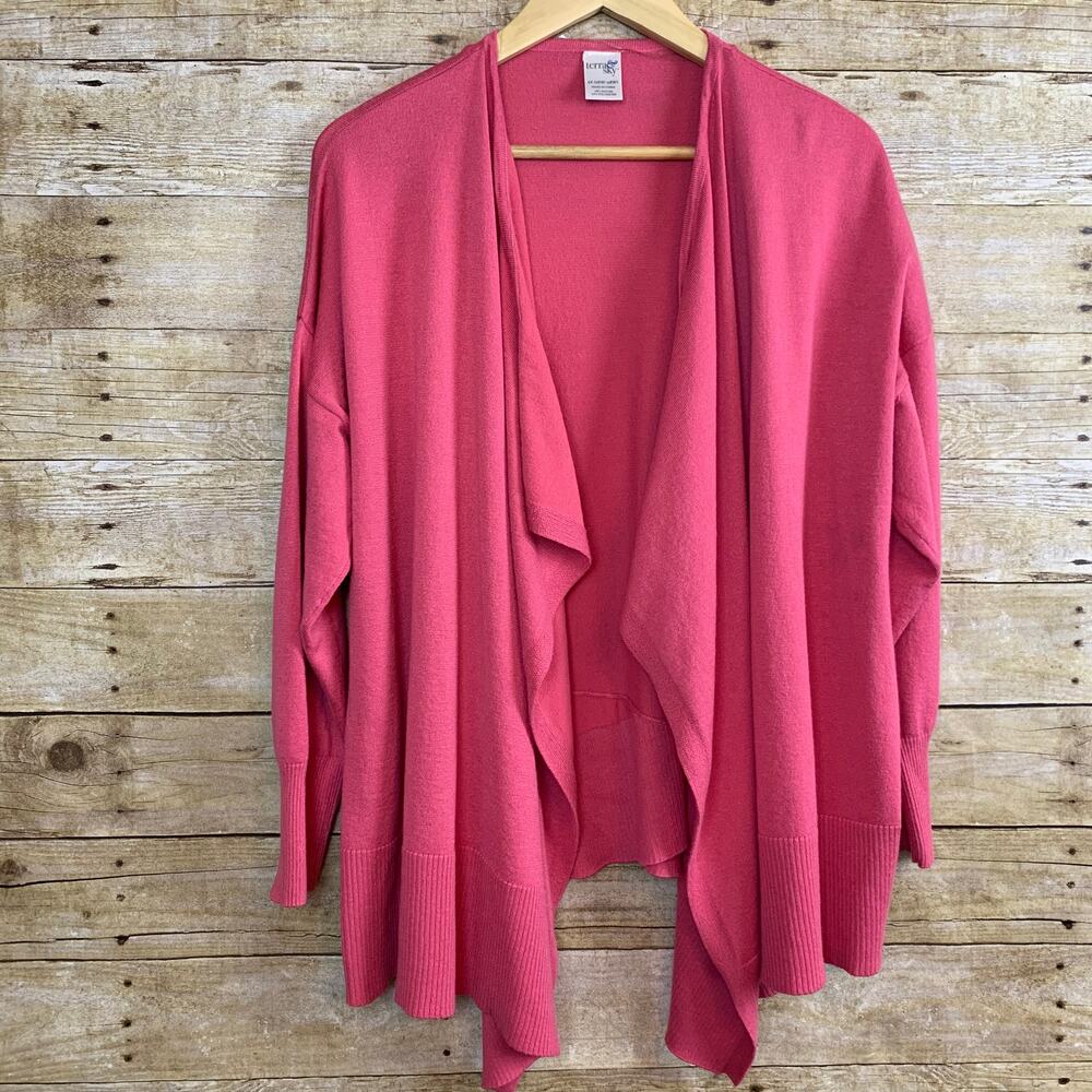 Terra & Sky Pink Waterfall Open Cardigan Womens size 1X